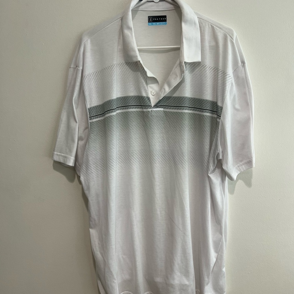 NWOT PGA Tour White and Gray Polo Shirt